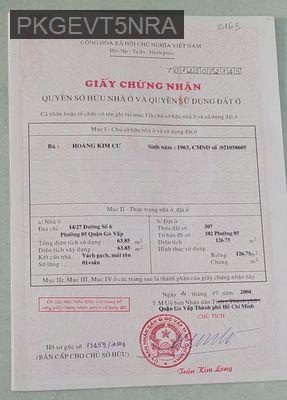 BÁN NHÀ CHÍNH CHỦ -DQH - P 5 - Q. GÒ VẤP - TP.HCM - Phường 5  -  Quận Gò Vấp 