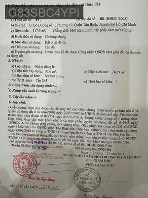 nhà bán gấp - Phường 10  -  Quận Tân Bình 