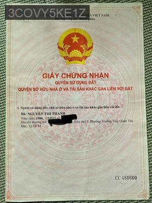 Chính Chủ Cần Bán Đất Nền Quận 9 cũ - Phường Trường Thọ  -  Quận Thủ Đức 