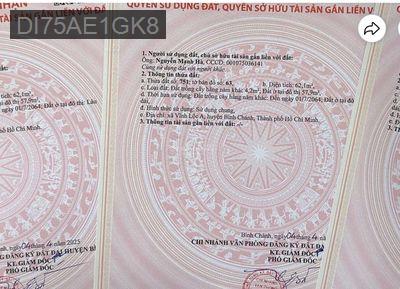 Hiếm 3,5t Đất gcn hẻm F12 Quách Điêu, Vĩnh Lộc A,62 m2 (r4m) HXH 4.5m - Xã Vĩnh Lộc A  -  Huyện Bình Chánh 