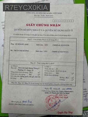 Bán nhà Hẻm rộng 595/11E CMT8 , p15, quận 10 3x14  1 lầu - Phường 15  -  Quận 10 