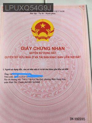 Nhà hẻm 8m, 2 phòng ngủ, đường Tân Kỳ Tân Quý, Q. Bình Tân, TPHCM - Phường Bình Hưng Hòa  -  Quận Bình Tân 