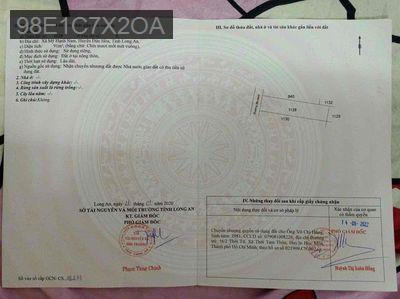 Bán đất thổ cư - Xã Mỹ Hạnh Nam  -  Huyện Đức Hòa 