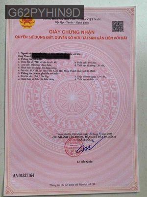 Bán nhà MT đường Tân Hiệp 26, Hóc Môn - Xã Tân Hiệp  -  Huyện Hóc Môn 