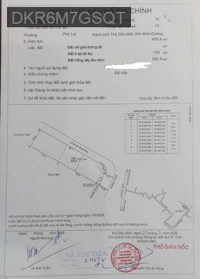 Bán nhà mặt tiền - Phường Phú Lợi  -  Thành phố Thủ Dầu Một  - 405m² - 10.2tỷ