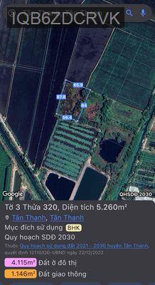 Cần bán đất vườn (CHN) dtsd 5260 m2 - Thị trấn Tân Thạnh  -  Huyện Tân Thạnh 