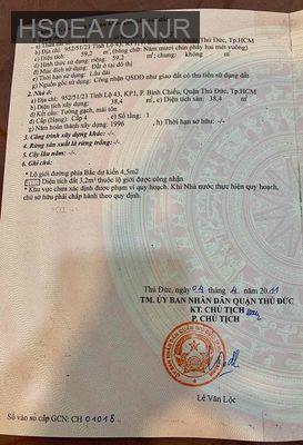 Cần bán nhà cấp 4 vị trí gần trung tâm Phường Hiệp Bình (Bình Chiểu) - Phường Bình Chiểu  -  Quận Thủ Đức 