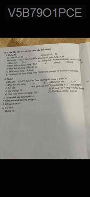 cần bán gấp - Phường 6  -  Quận 4 