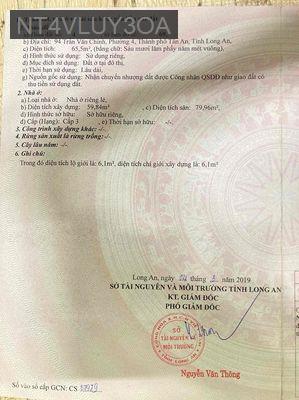 Bán nhà mặt đường Trần Văn Chính, phường 4, Tân An - Phường 4  -  Thành phố Tân An 