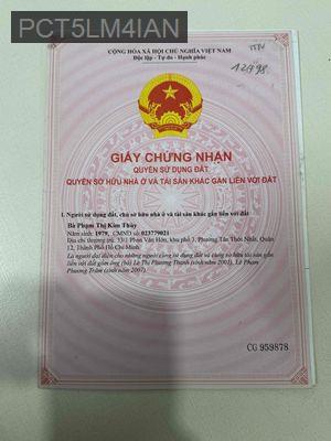 NHÀ CHÍNH CHỦ CẦN BÁN - Phường Tân Thới Nhất  -  Quận 12 