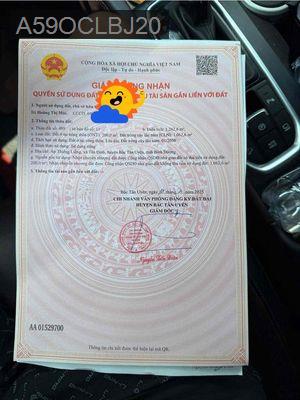 Bán lô đất 1.262,6 m² tại Bắc Tân Uyên – Có 200 m² thổ cư – Mặt tiền đ - Xã Tân Lập  -  Huyện Bắc Tân Uyên 