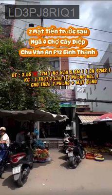 Bán nhà 2 mặt tiền trước sau 334/1 Chu Văn An,p.12,q.Bình Thạnh,tp.HCM - Phường 12  -  Quận Bình Thạnh 