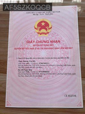 đất sổ đỏ 77,6m2. hẻm 226/19/24 đường 8 thủ đức - Phường Linh Xuân  -  Quận Thủ Đức 