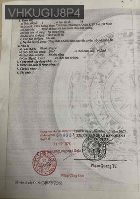 Nhà cần bán. - Phường 6  -  Quận 8 