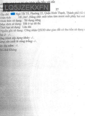 Bán nhà mặt tiền khu cho thuê căn hộ cao cấp - Phường 22  -  Quận Bình Thạnh 