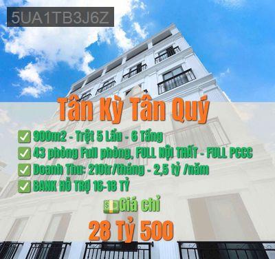 Bán CHDV TKTQ 210TR/THÁNG - 2 TỶ5/ NĂM GIÁ 28 TỶ 5 - Phường Bình Hưng Hòa A  -  Quận Bình Tân 