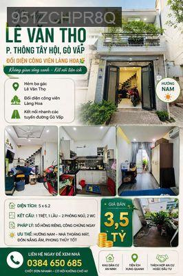 chủ ngộp bank cần bán gấp nhà 3ty5 Gò vấp kế bên làng  - Phường 6  -  Quận Gò Vấp 