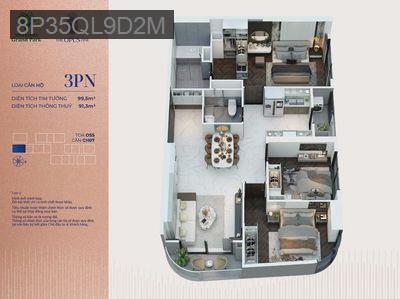 BÁN 3PN GÓC, OPUS ONE, 100.2M2, CHỈ 9.X TỶ,VIEW CÔNG VIÊN 36HA+NỘI KHU - Phường Long Thạnh Mỹ  -  Quận 9 