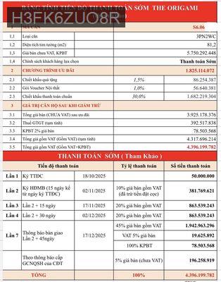 Bán căn hộ 3PN. Hàng thanh lý CĐT. 81,2m2 toà S6. Giá 4,396 tỷ All in - Phường Long Thạnh Mỹ  -  Quận 9 