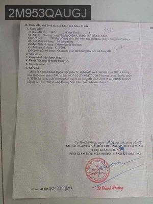 bán gấp lô đất nông nghiệp 262m2 - Phường Long Phước  -  Quận 9 