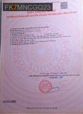 Chính chủ ban đất 2 mat tien,  Huỳnh Thị Ợt, Phước Vĩnh An,  Củ Chí, - Xã Phước Vĩnh An  -  Huyện Củ Chi 