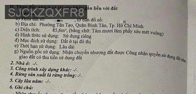 Bán nhà mới xây - Phường Tân Tạo  -  Quận Bình Tân 