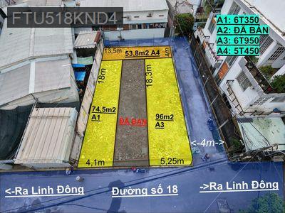 Khu đất mặt tiền đường số 18, Linh Đông, giá từ 5tỷ450 - Phường Linh Đông  -  Quận Thủ Đức 