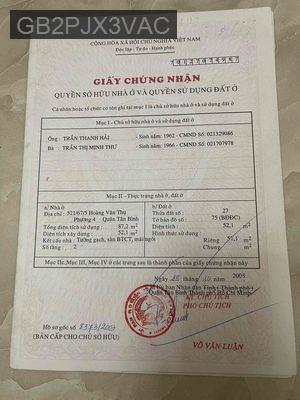 nhà phố hai mặt tiền - Phường 4  -  Quận Tân Bình 