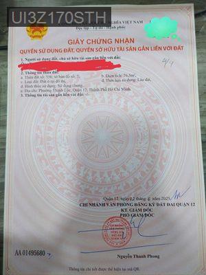 Bán đất thổ cư đường TL40 - Phường Thạnh Lộc  -  Quận 12 