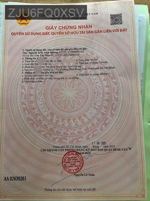 Nhà cần bán gấp - Phường Bình Hưng Hòa A  -  Quận Bình Tân 