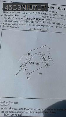 Đất thổ cư full 700m2, đường xe hơi, cập thị trấn Đức huệ Long An - Xã Bình Hòa Bắc  -  Huyện Đức Huệ 