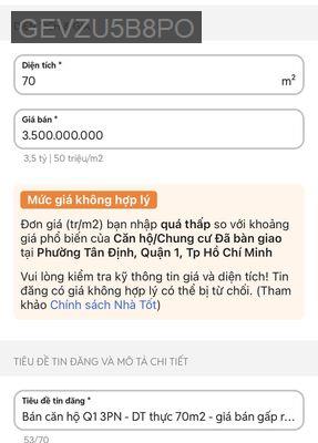 Bán căn hộ Q1 3PN - DT thực 70m2 - giá bán gấp rất rẻ - Phường Tân Định  -  Quận 1  Bán căn hộ Q1 3PN - DT thực 70m2 - giá bán gấp rất rẻ - Phường Tân Định  -  Quận 1