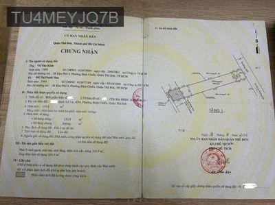 Bán nhà hẻm đường QL 1A ( gần KCN + chợ đầu mối + sát KTX sinh viên ) - Phường Bình Chiểu  -  Quận Thủ Đức 