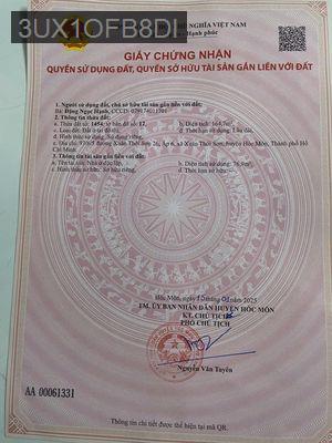 BÁN NHÀ ĐẤT THỔ CƯ CHÍNH CHỦ GẤP 164,7m2– XUÂN THỚI SƠN 26,HÓC MÔN - Xã Xuân Thới Sơn  -  Huyện Hóc Môn 