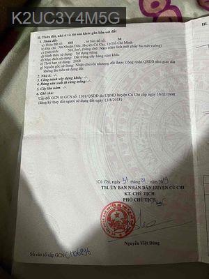 Bán đất Củ Chi - Xã Nhuận Đức  -  Huyện Củ Chi 