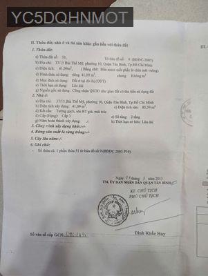 BÁN NHÀ CHÍNH CHỦ/ HẺM XE HƠI 4.3x9.3 - Phường 10  -  Quận Tân Bình 