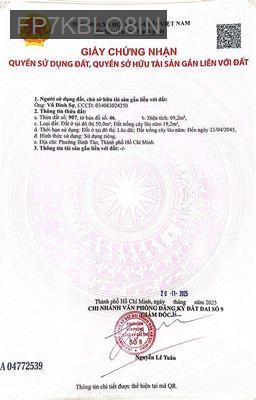 Đất bình thành - Huyện Bình Chánh - Tp Hồ Chí Minh