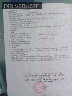 Bán Đất Tân Hiệp 4-2, Nhà đẹp, đường ô tô - Xã Tân Hiệp  -  Huyện Hóc Môn 