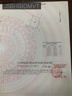 BÁN ĐẤT CHÍNH CHỦ - HẺM 10M - ĐẤT VUÔNG A4 - Xã Thới Tam Thôn  -  Huyện Hóc Môn 