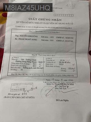BÁN HOẶC CHO THUÊ ĐẤT MT ĐƯỜNG TRƯỜNG CHINH, CÁCH CẦU THAM LƯƠMG 300M - Phường Tân Hưng Thuận  -  Quận 12 