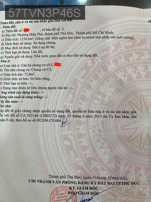 Bán chung cư C3 Man Thiện chính chủ - Phường Tăng Nhơn Phú A  -  Quận 9 