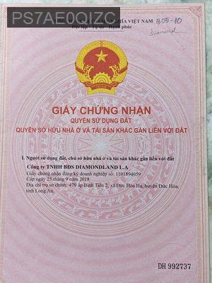 chính chủ dự án diamond city - Xã Lương Bình  -  Huyện Bến Lức 