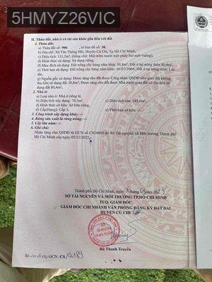 mua ban nhà - Xã Tân Thông Hội  -  Huyện Củ Chi 