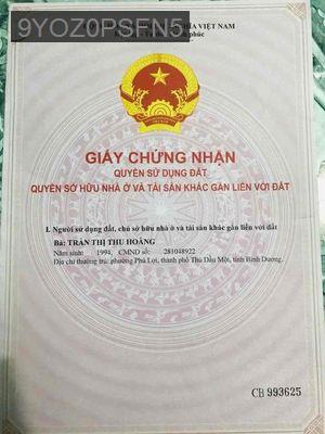 Cần bán gấp - Phường Phú Lợi  -  Thành phố Thủ Dầu Một 