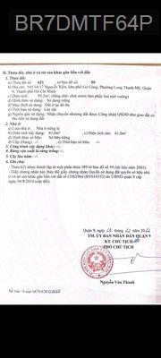 Cần bán nhà cấp 4 hẻm 545 Nguyễn Xiển sát bên Vinhome Q9 - Phường Long Thạnh Mỹ  -  Quận 9 