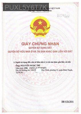 NHÀ BÁN VO DUY NINH-P22 BÌNH THẠNH NHỈNH 4,5 TỎI - Phường 22  -  Quận Bình Thạnh 