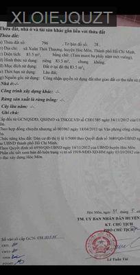 Bán đất thổ cư: 84m, ngang 5 xuân thới thượng,Hocmon - Xã Xuân Thới Thượng  -  Huyện Hóc Môn 