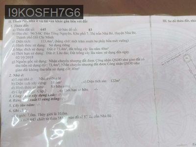 Bán nhà 7,2 tỷ có thương lượng - TT. Nhà Bè  -  Huyện Nhà Bè 