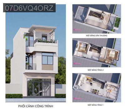 NHÀ XÂY MỚI, CUỐI THÁNG BÀN GIAO, THIẾT KẾ 1 TRỆT 2 LẦU - Phường Thới Hòa  -  Thị xã Bến Cát 