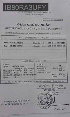 Nhà Mặt Tiền 80.6m2, Chợ Hiệp Tân, Quận Tân Phú - Phường Hiệp Tân  -  Quận Tân Phú 
